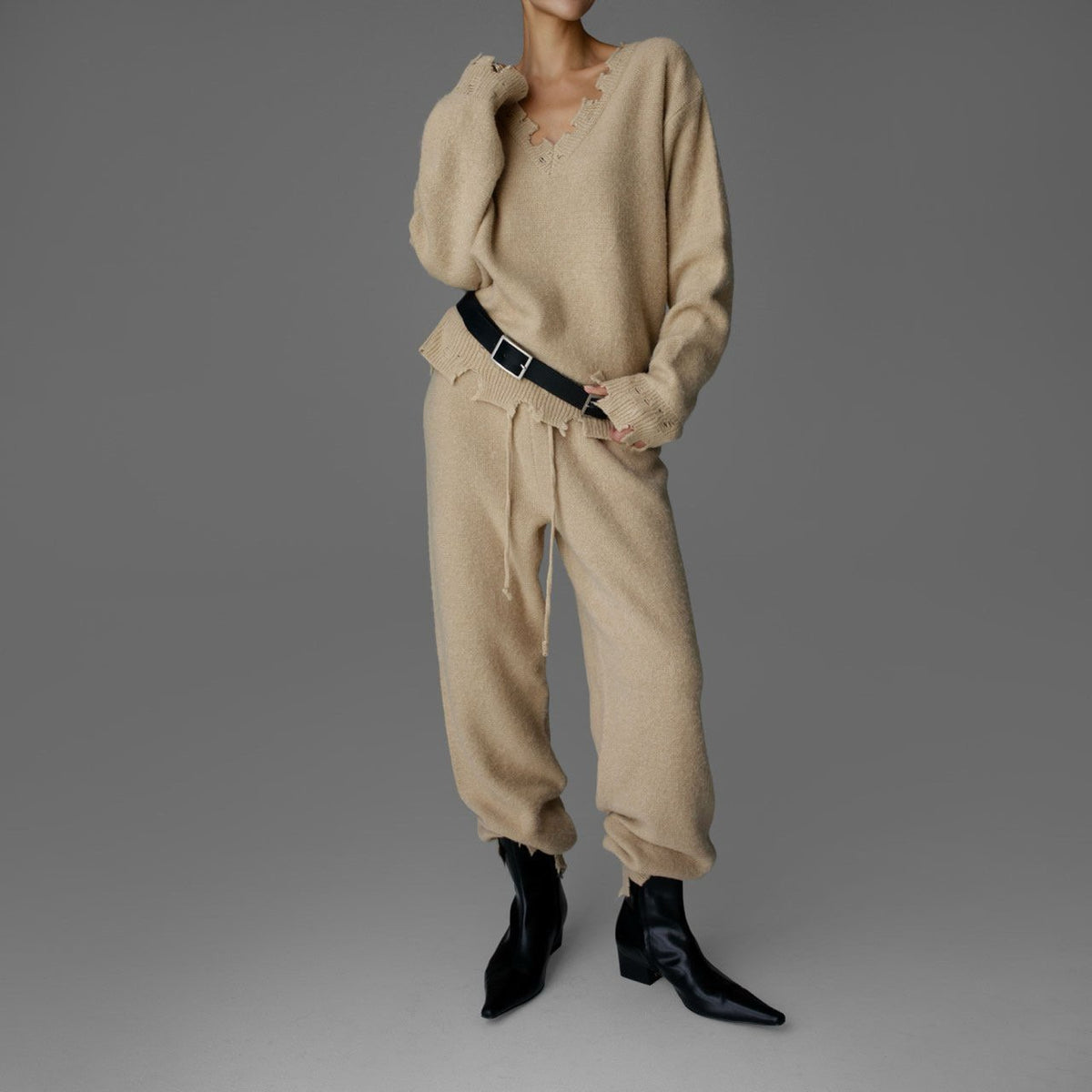 PAPERMOON Vintage Fuzzy Cashmere Wool Jogger Pants