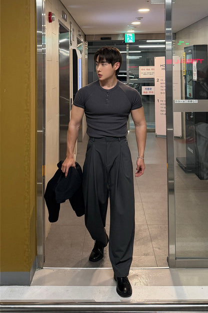 Fly Two-Tuck Wide Slacks