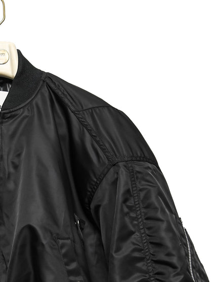 PAPERMOON Heavy Twill Nylon Cropped Balloon MA-1 Flight Jacket
