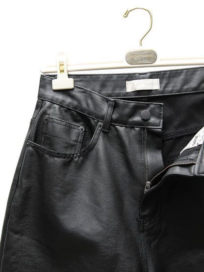 PAPERMOON Oversized Black Coated Denim Jeans