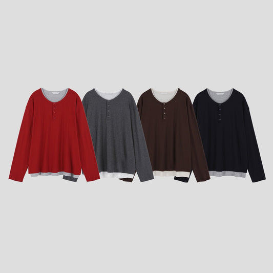 Phase Double Henley Layered Tee