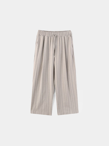Tone-on-Tone Stripe Banding Slacks