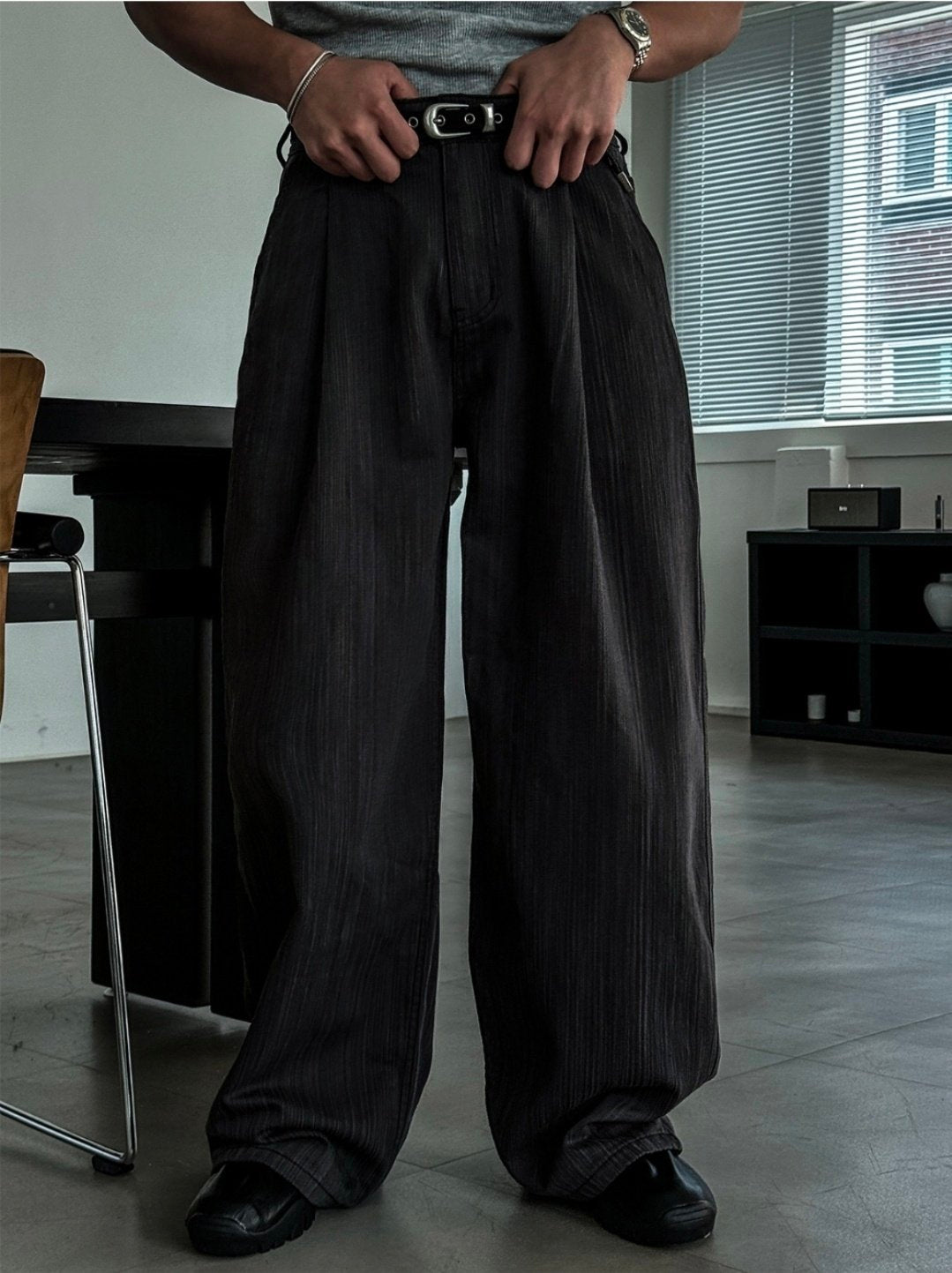 Puckered Wide Pants