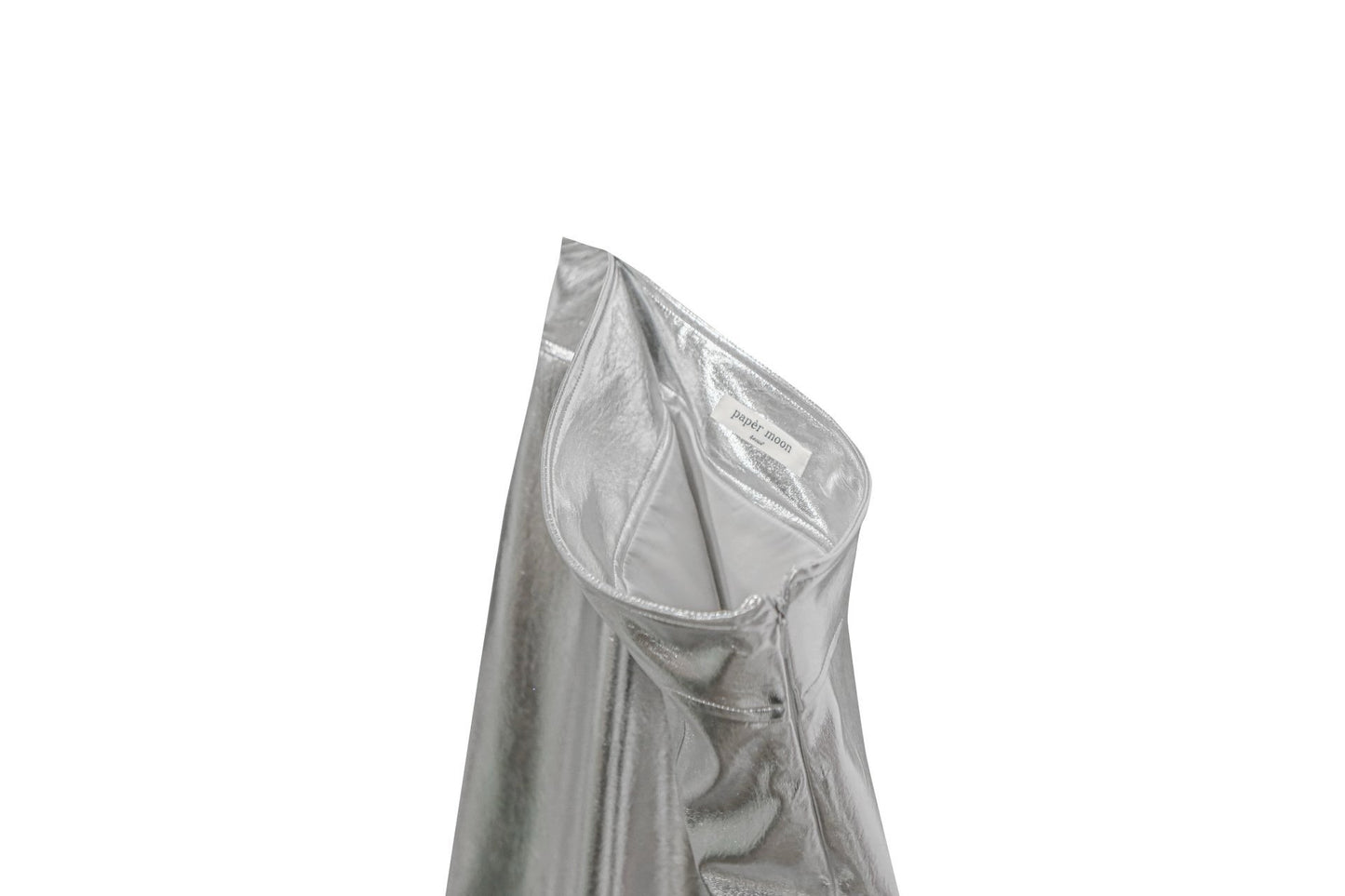 [PAPERMOON] SS / Metallic Leather Slit Detail Pencil Skirt
