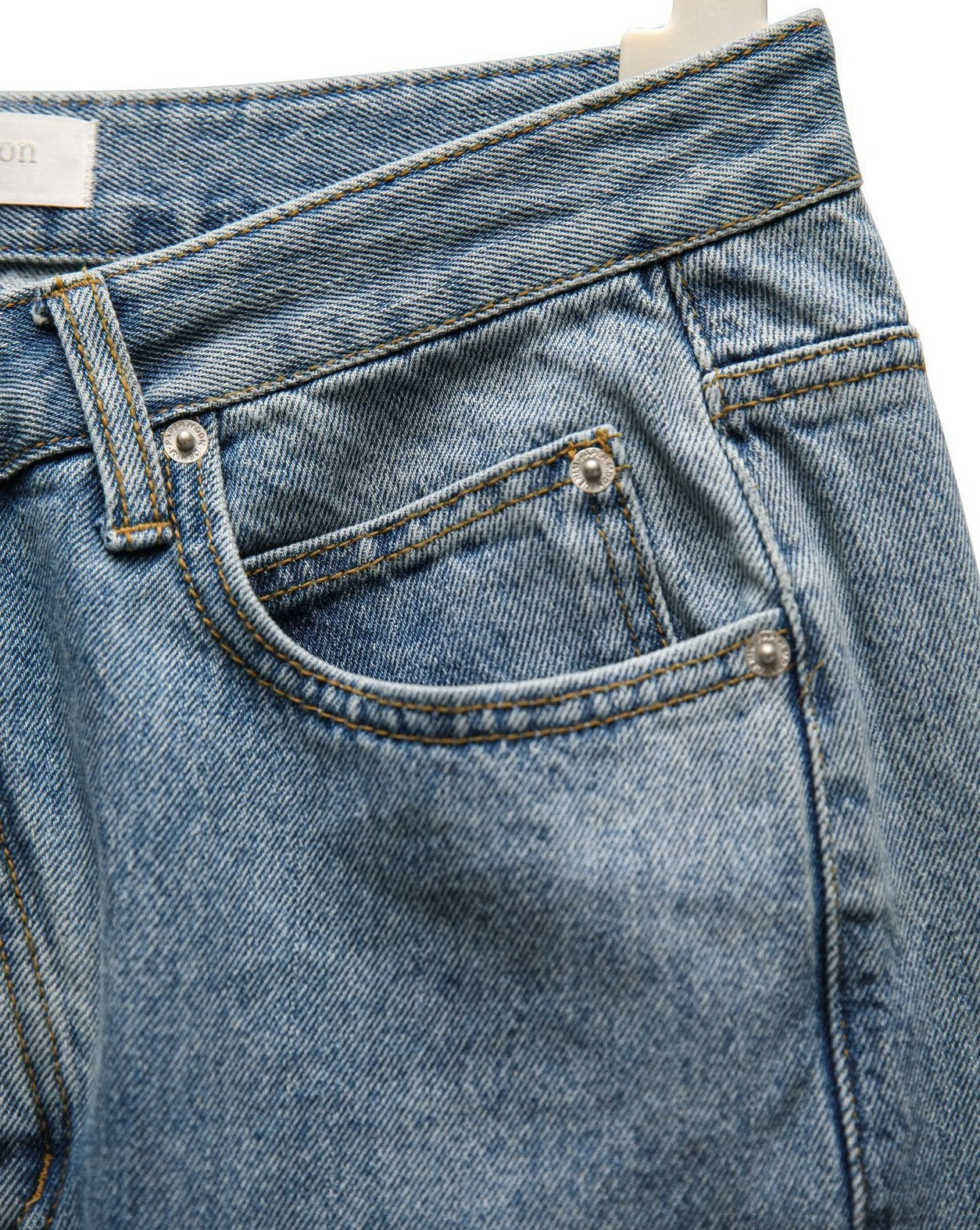 [PAPERMOON] SS / Wrap Button Fly Straight Denim Jeans