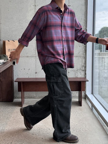 Pigment-Washed Nylon Shirt Jacket