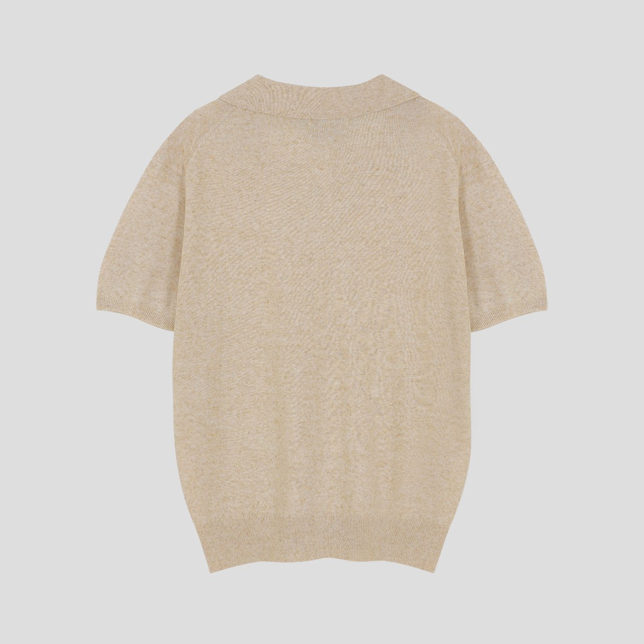 Blend Linen Open Collar Knit