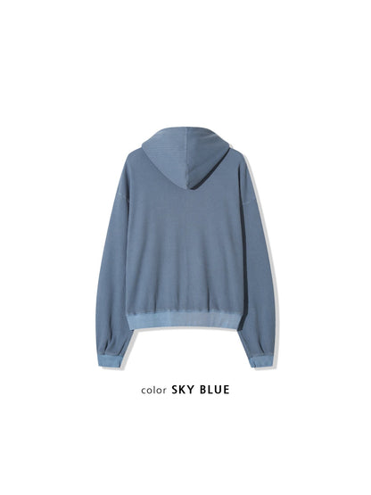 Waffle Hooded Zip-up