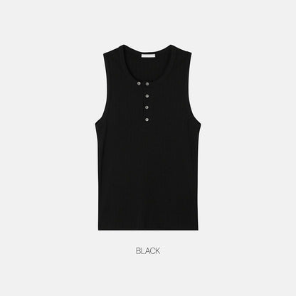 Compact Rib Henley Tank