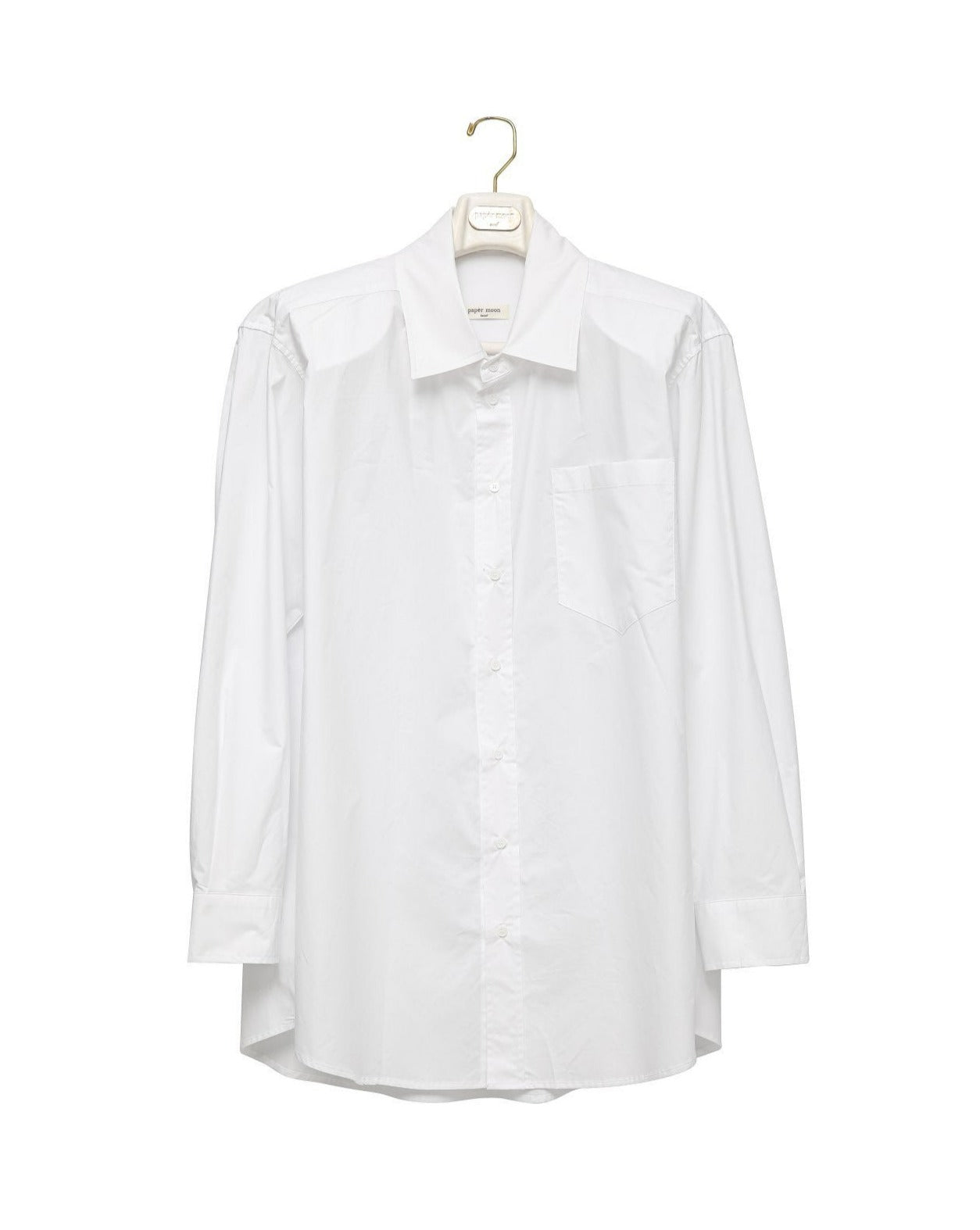【PAPERMOON 페이퍼 문】SS / Maxi Oversized Padded Shoulder Cotton Button Down Shirt
