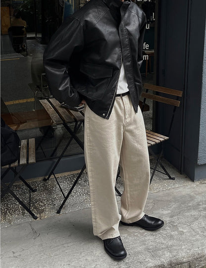Glow Leather Blouson Jacket