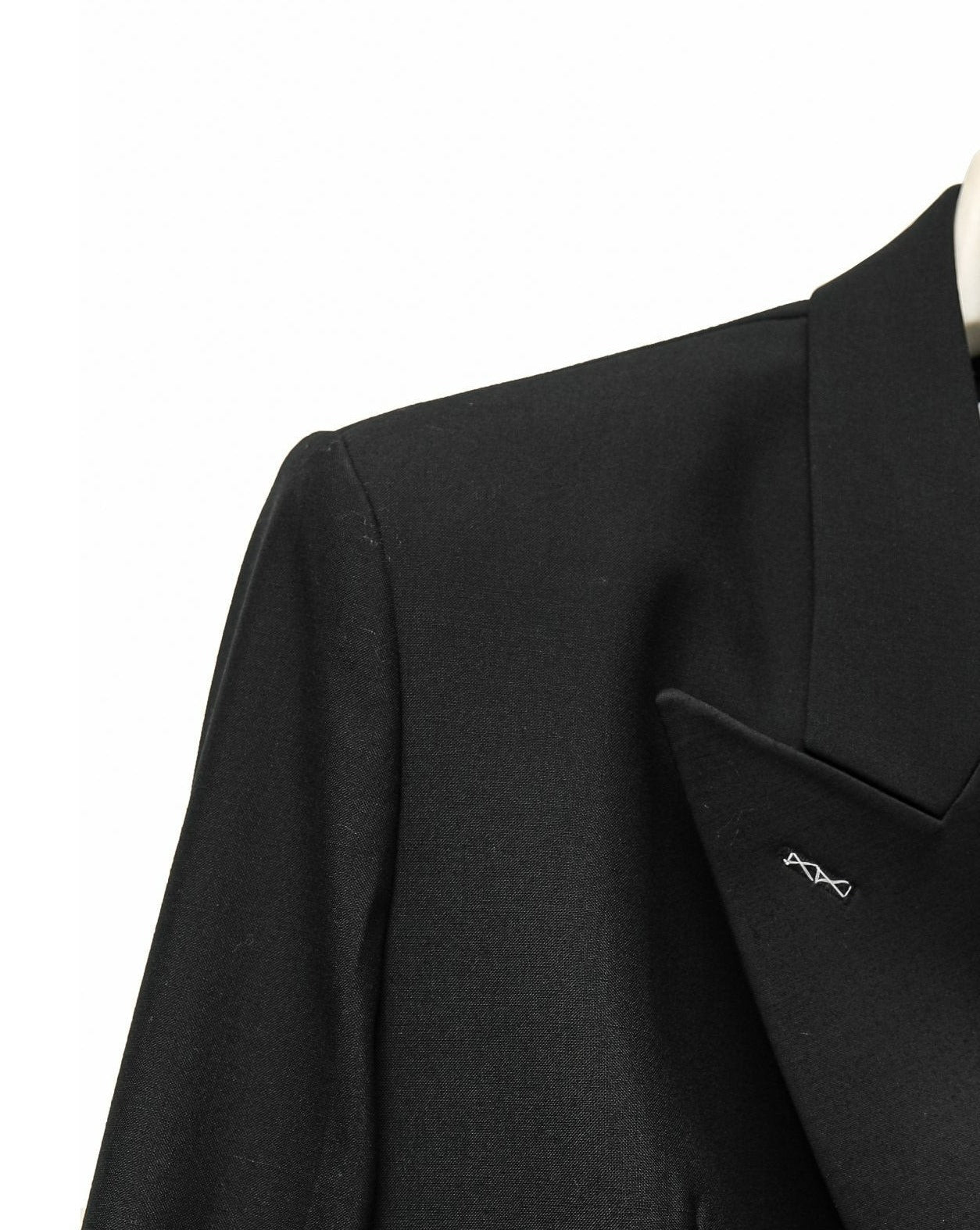 【PAPERMOON ペーパームーン】SS / Bi - Color Stitch Point Peaked Lapel Tuxedo Blazer