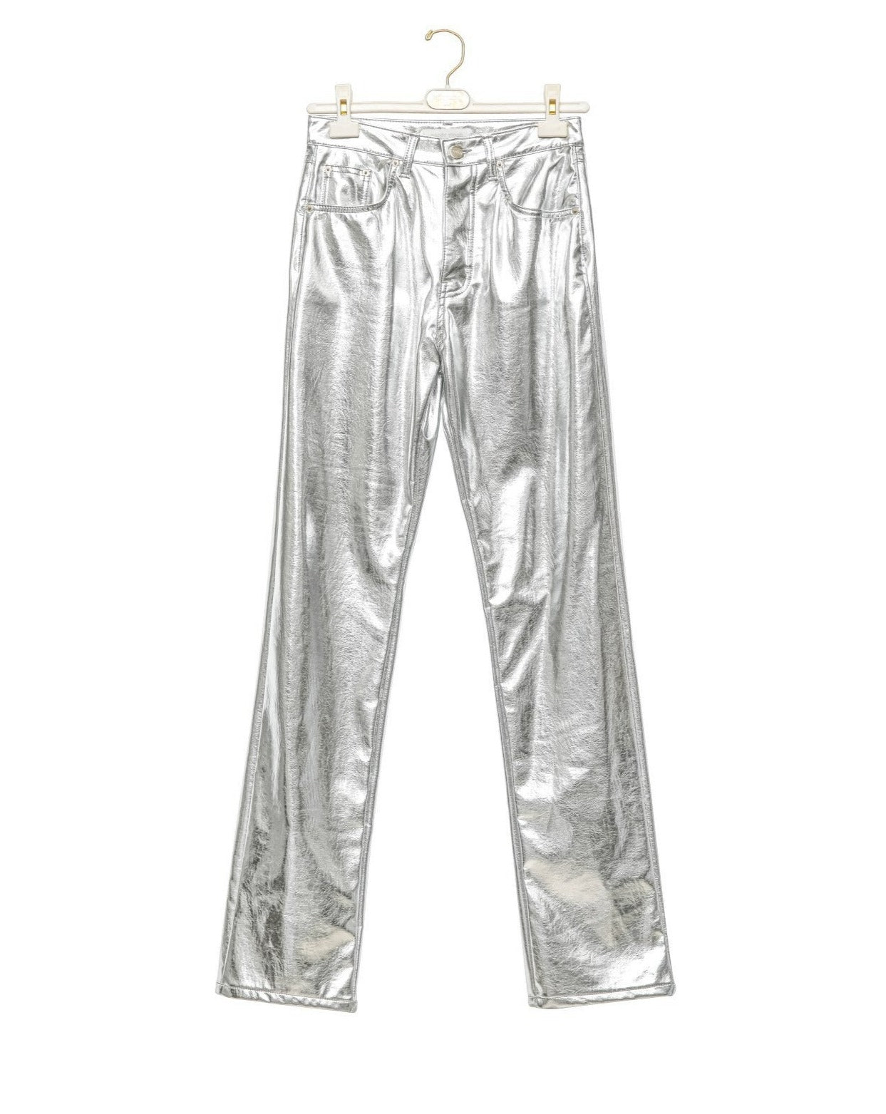 【즉납】【PAPERMOON 페이퍼 문】AW / Patent Vegan Leather Coated Straight Pants