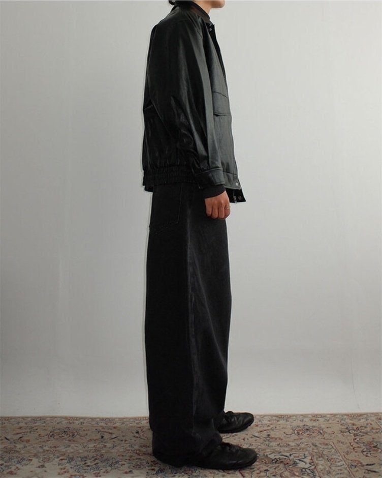 Soft Faux Leather Work Blouson