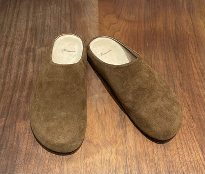 Italian Suede Leather Mule Sandals
