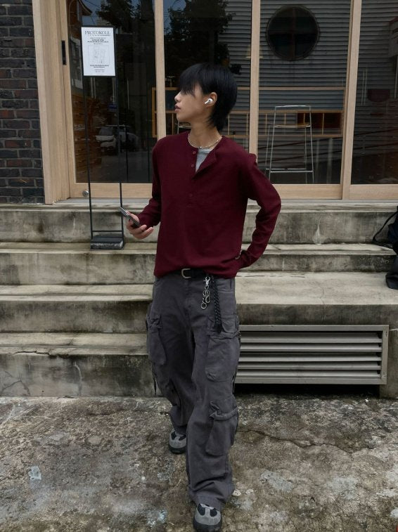 Layered Henryneck T-shirt