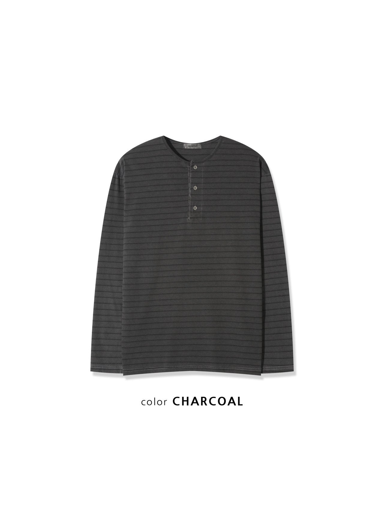 Pigment Stripe Henley Long Sleeve Tee