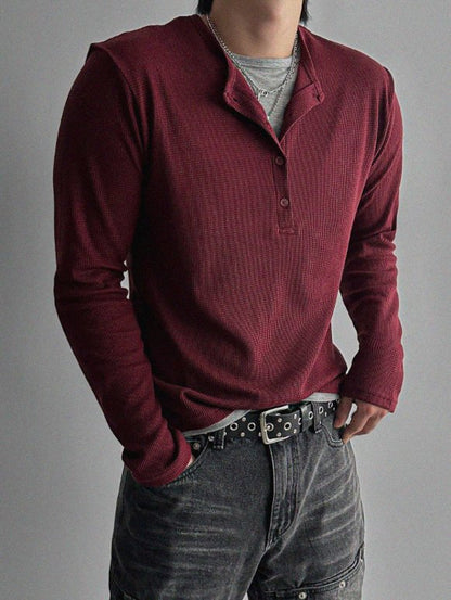 Layered Henryneck T-shirt