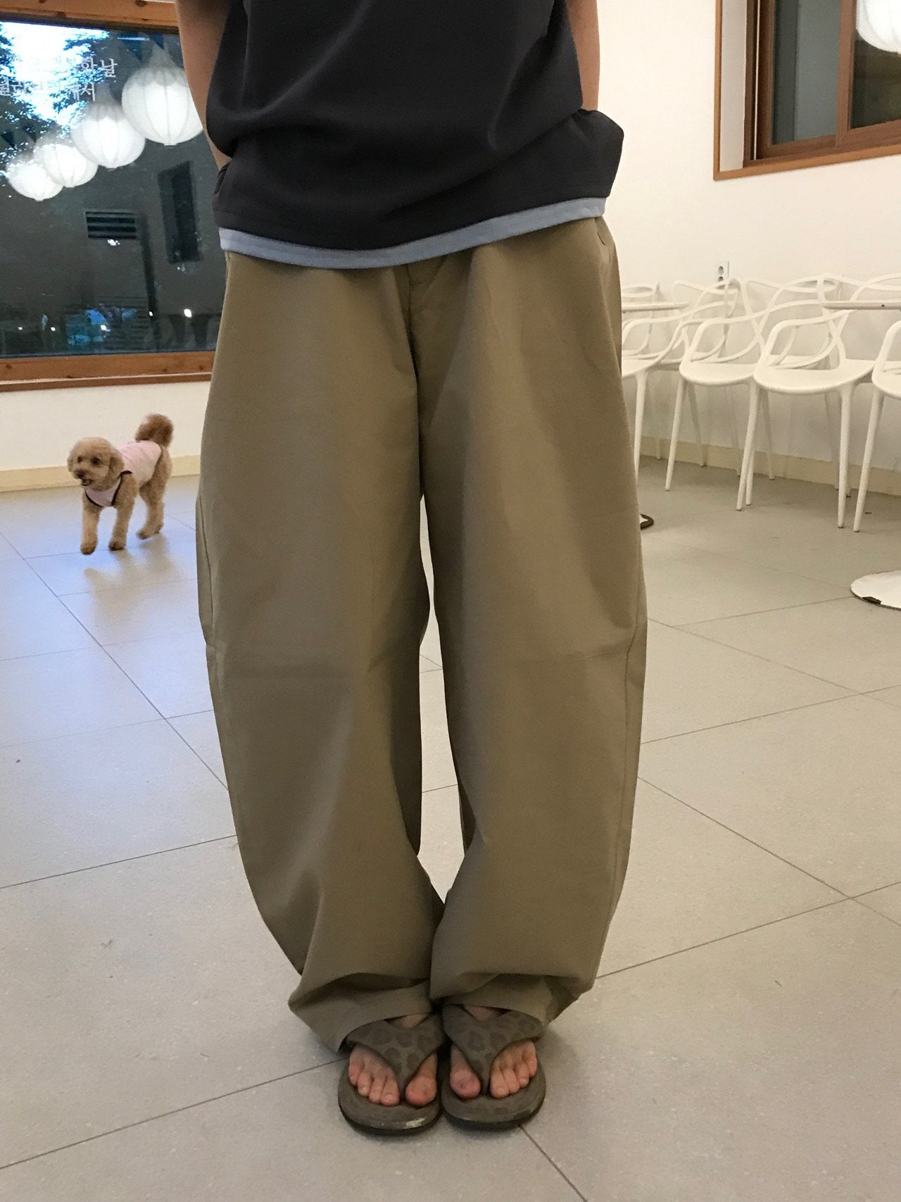 Volume Curve Cotton Balloon Pants