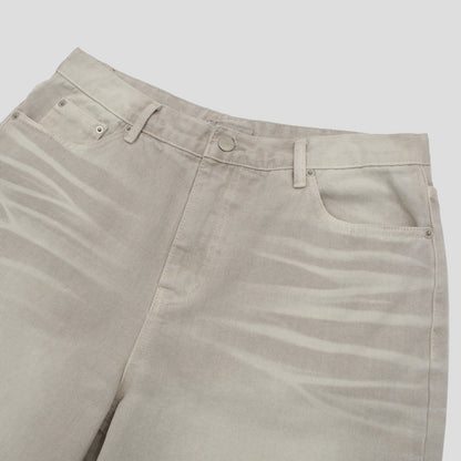 Sand Washed Wide Denim Pants