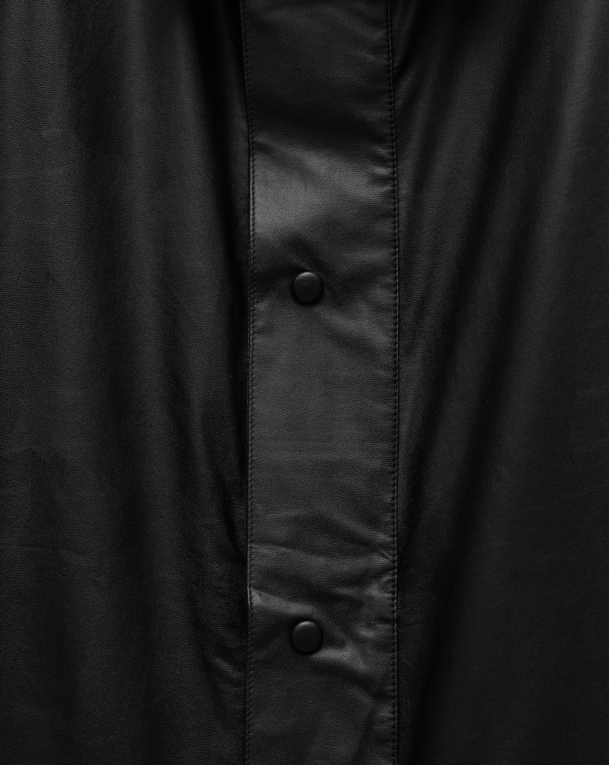 【PAPERMOON 페이퍼 문】SS / Oversized Vegan Leather Snap Button Detail Jumpsuit