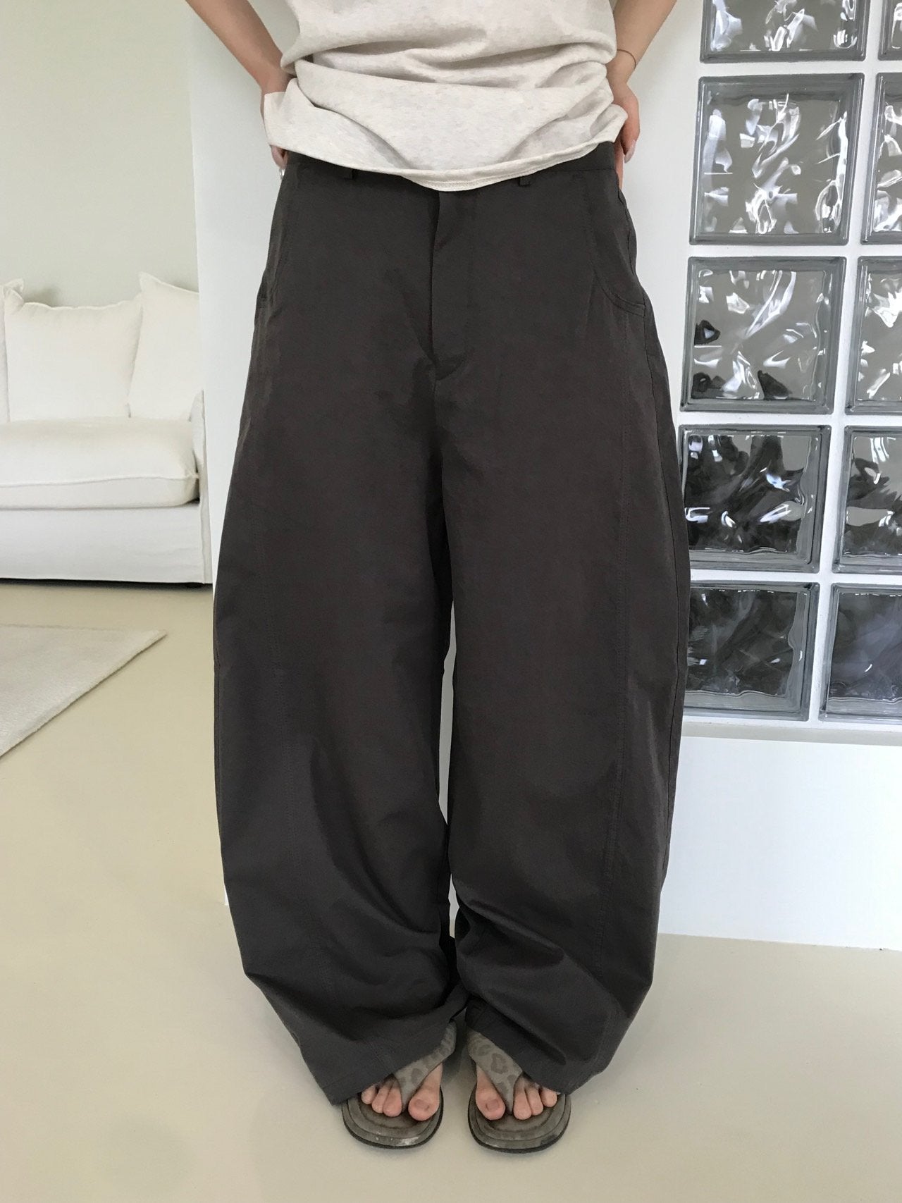 Soft Curve Wide Cotton Pants