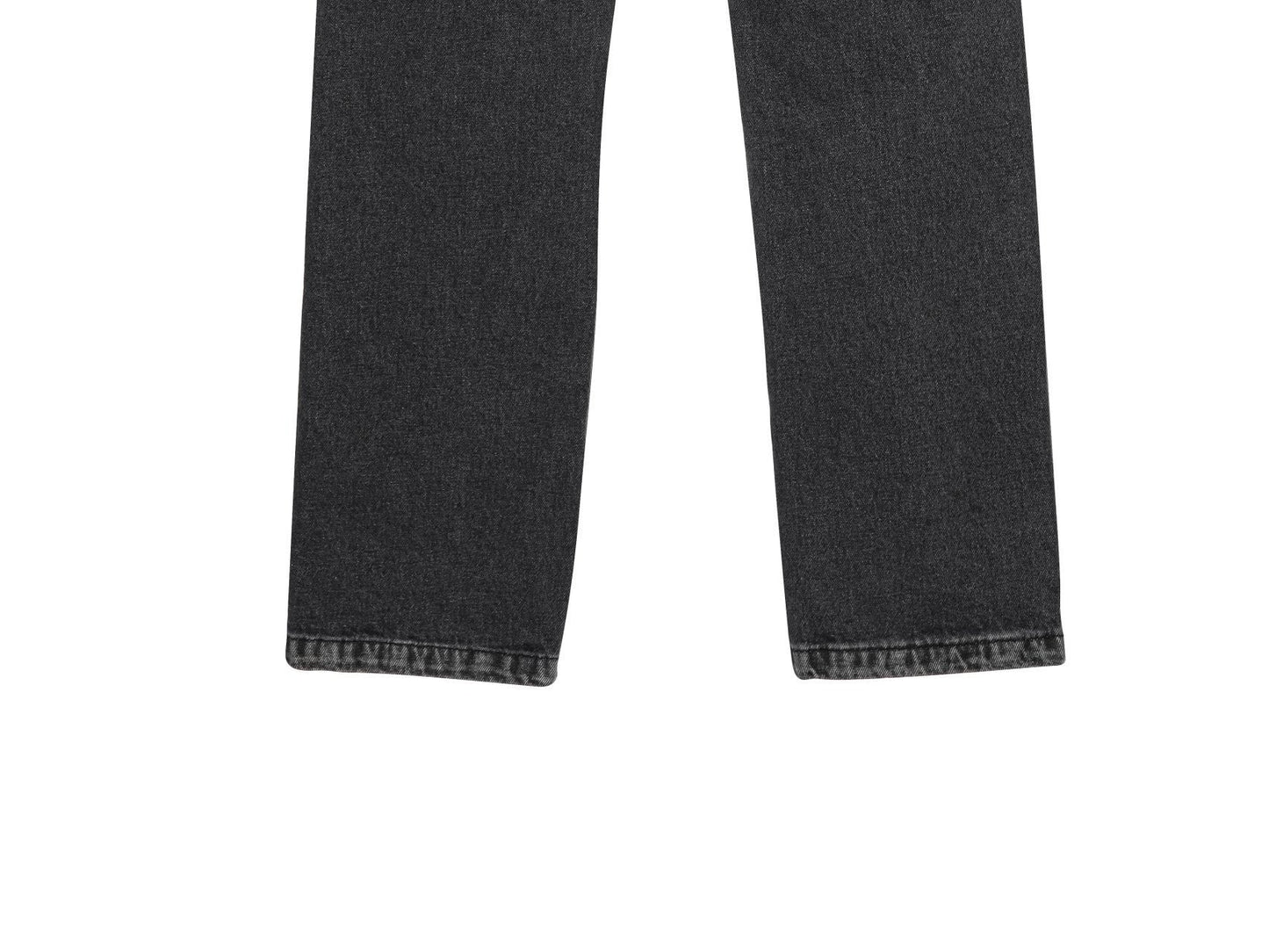 [PAPERMOON] SS / Back Split Detail Washed Black Straight Denim Jeans