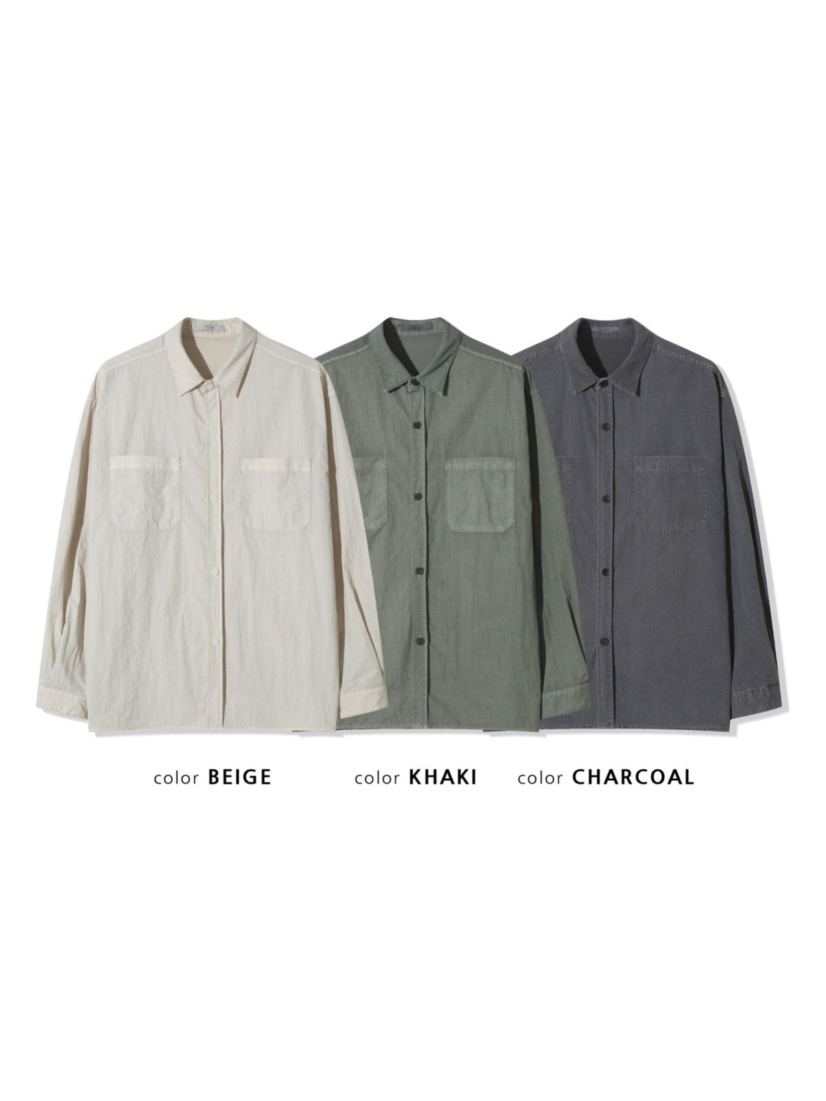 Pigment Washed Nylon Shirt Jacket