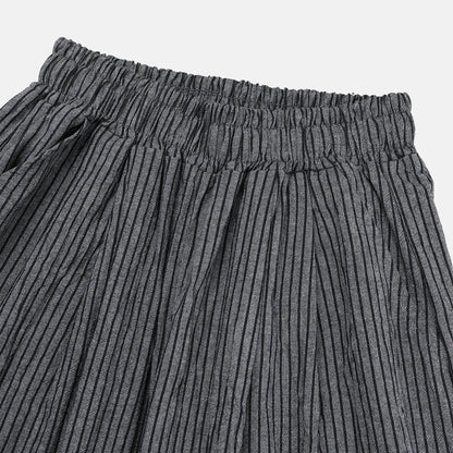 Bulky Fit Stripe Linen Pants