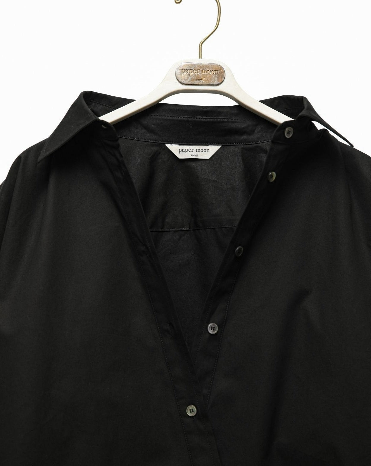 【PAPERMOON ペーパームーン】SS / Swing Collar Cotton Button Down Shirt