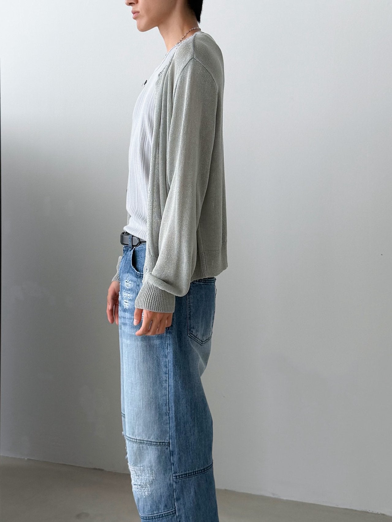 Pigment-Washed Nylon Shirt Jacket