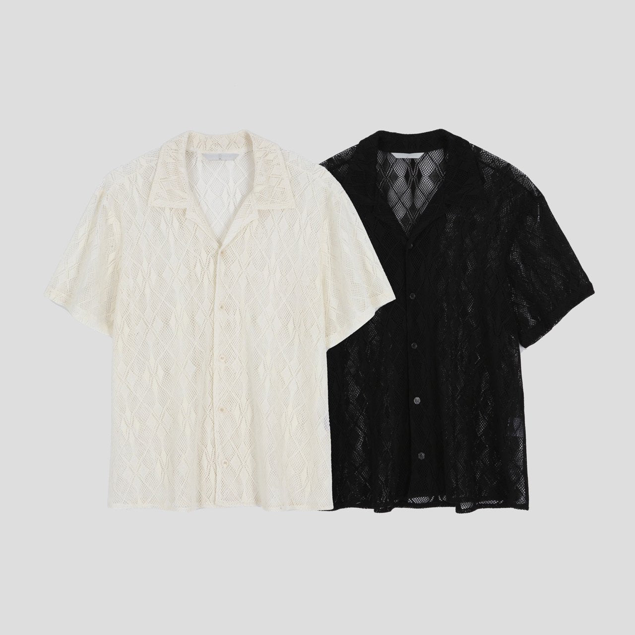 Argyle Punching Lace Shirt