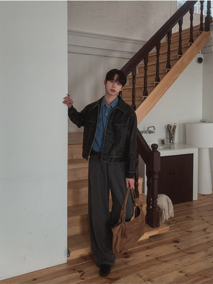 Puckered Wide Pants