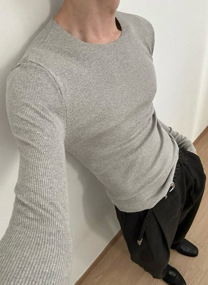 Naive Slim Rib T-Shirt