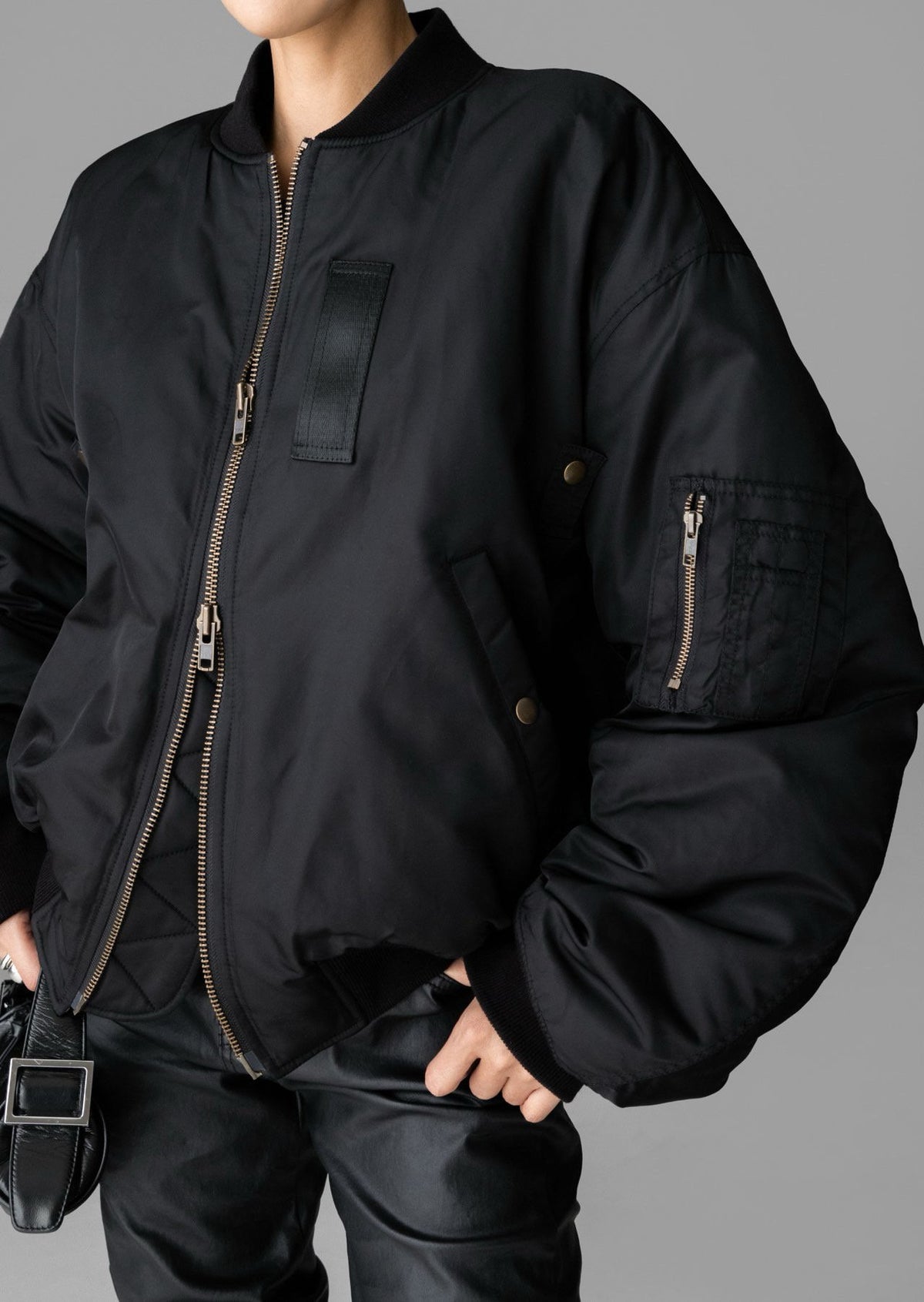 PAPERMOON ペーパームーン Reversible Leopard Print Nylon Bomber Jacket