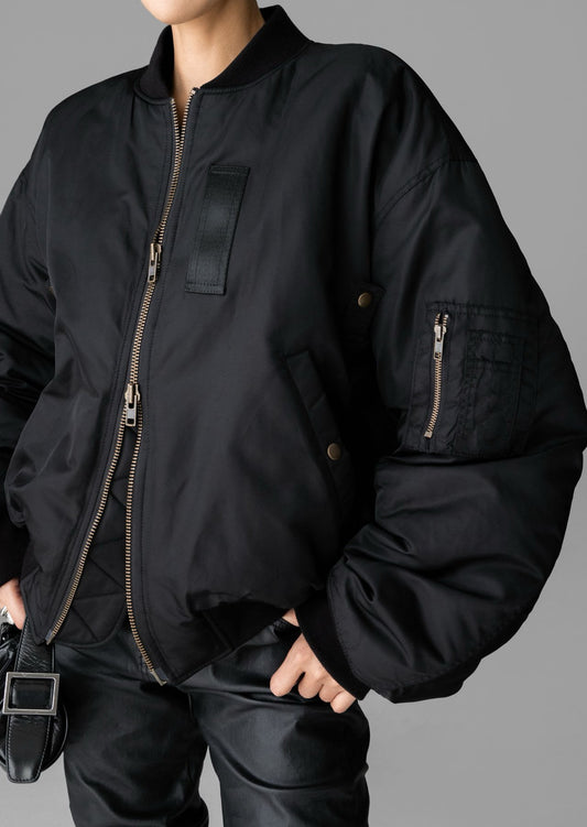 PAPERMOON ペーパームーン Reversible Leopard Print Nylon Bomber Jacket