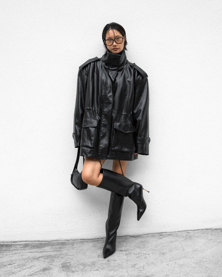 【PAPERMOON ペーパームーン】SS / Structured Leather Safari Jacket