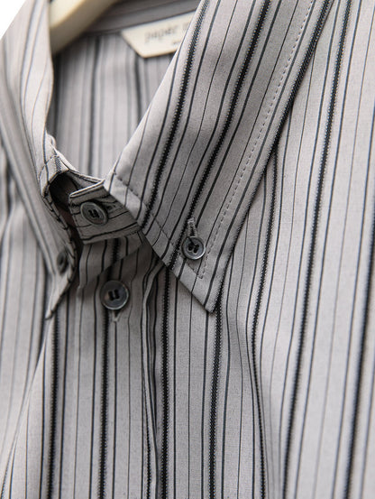 PAPERMOON Oversized Striped Pattern Pocket Button Down Shirt