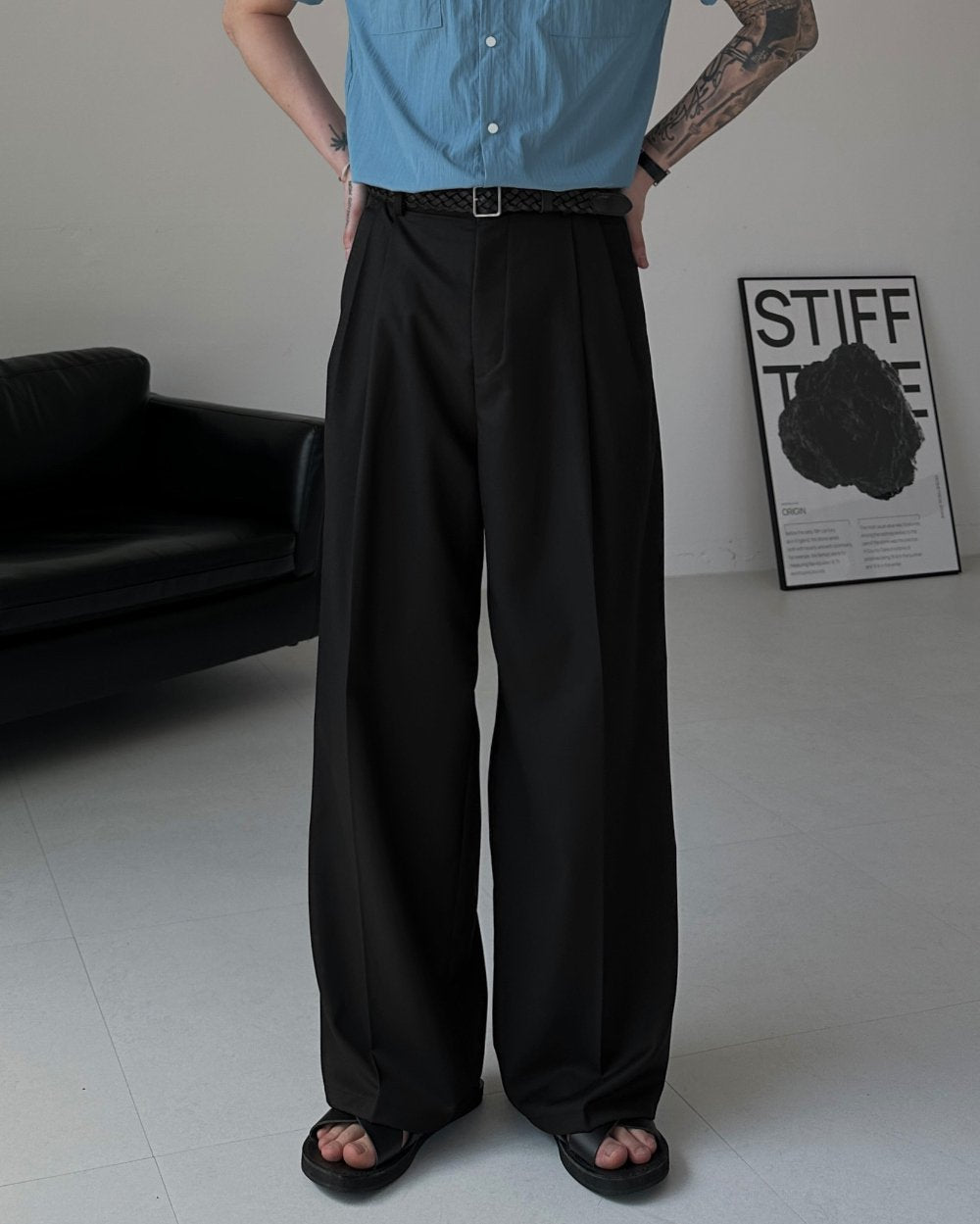 Two-Tuck Balloon Wide Slacks