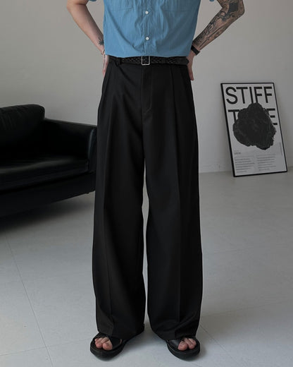Two-Tuck Balloon Wide Slacks