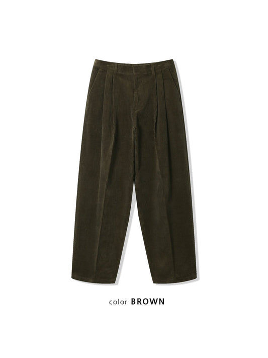 Heavy Corduroy Wide Tuck Pants
