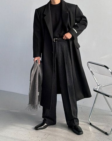 Winter Stripe Two-Tuck Wool Slacks – WooStore