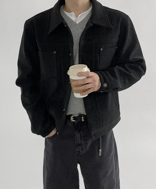 Moss Rivet Leather Trucker Jacket