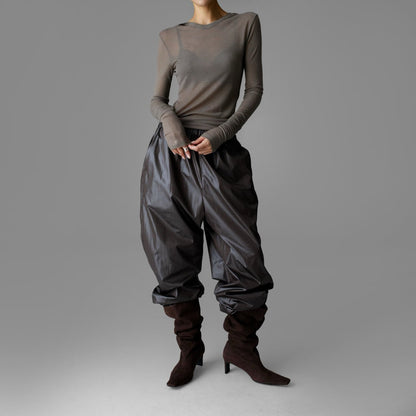 PAPERMOON Maxi Sleeve Sheer Hooded Top