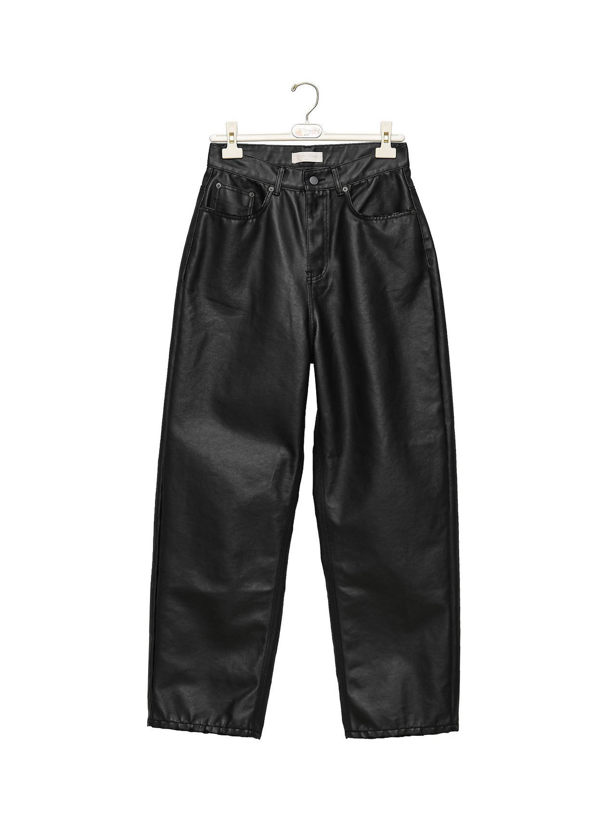 PAPERMOON Oversized Black Coated Denim Jeans