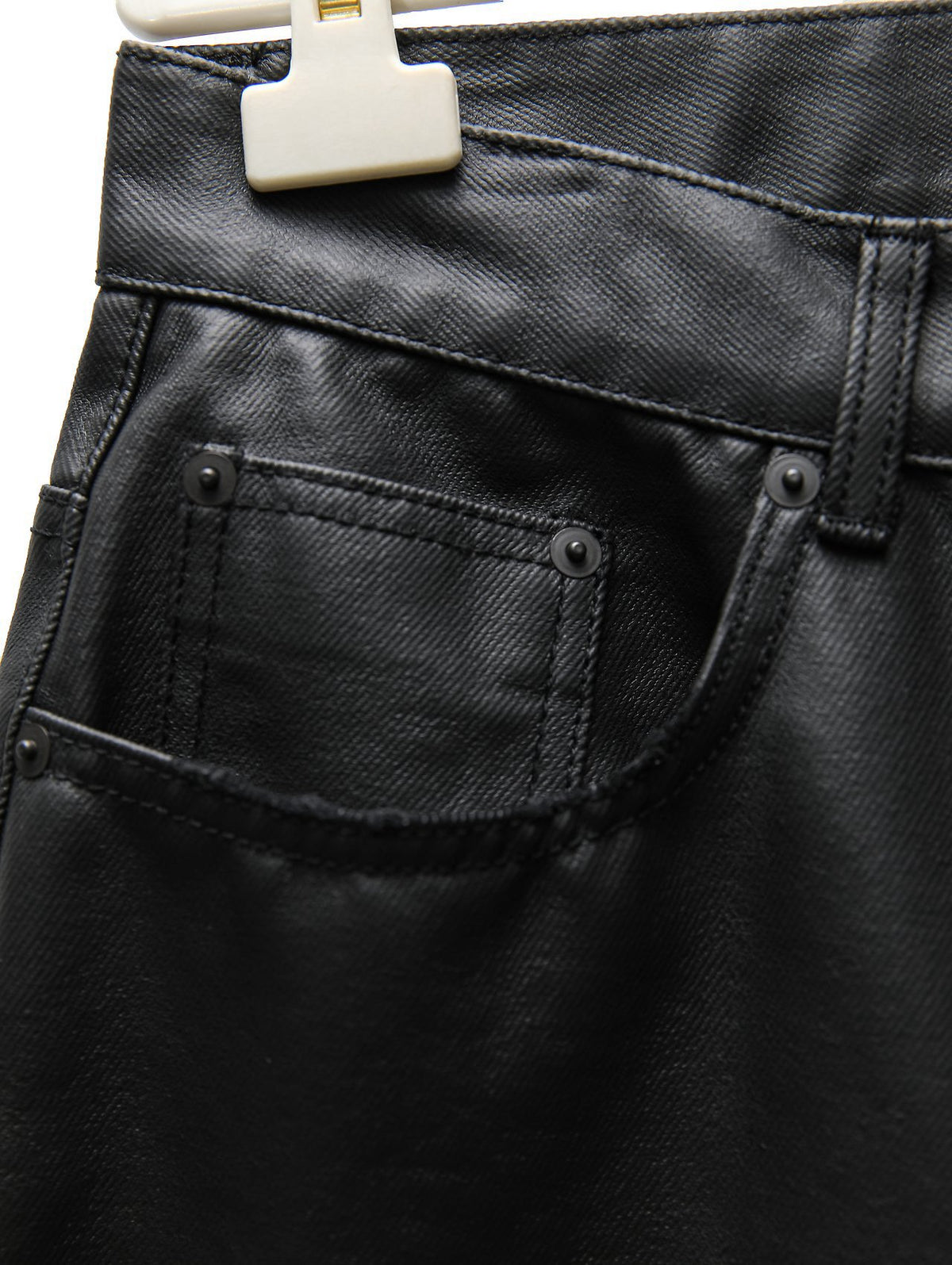 PAPERMOON Oversized Black Coated Denim Jeans