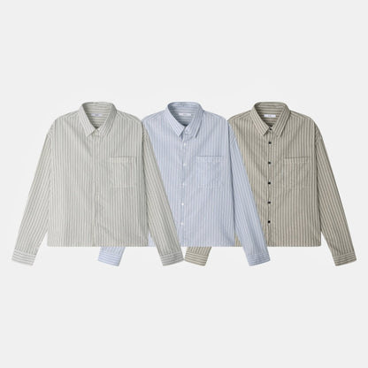 Bianco Stripe Cropped Shirt