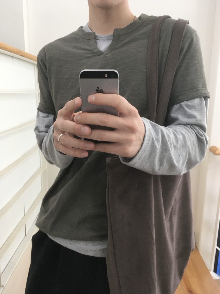 Rough Slub Skip Neck Tee