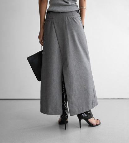 PAPERMOON Classic Asymmetric Wrap Midi Skirt