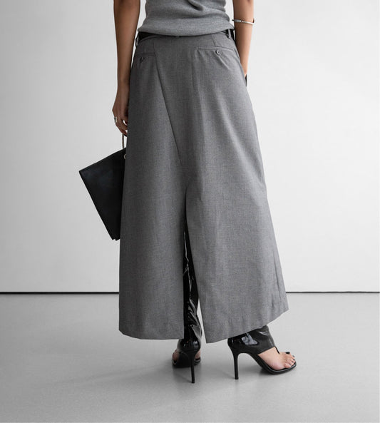 PAPERMOON Classic Asymmetric Wrap Midi Skirt